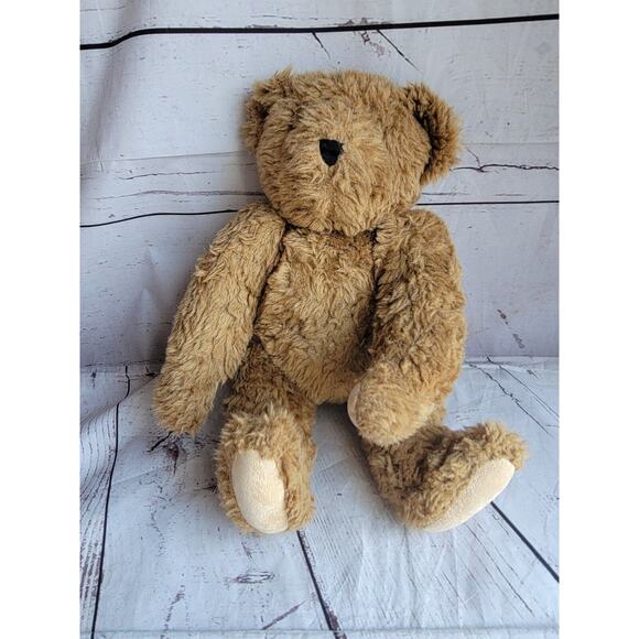 Authentic Vermont Teddy Bear 16” Handmade in Vermont Jointed Vintage Plush Brown - Picture 1 of 9